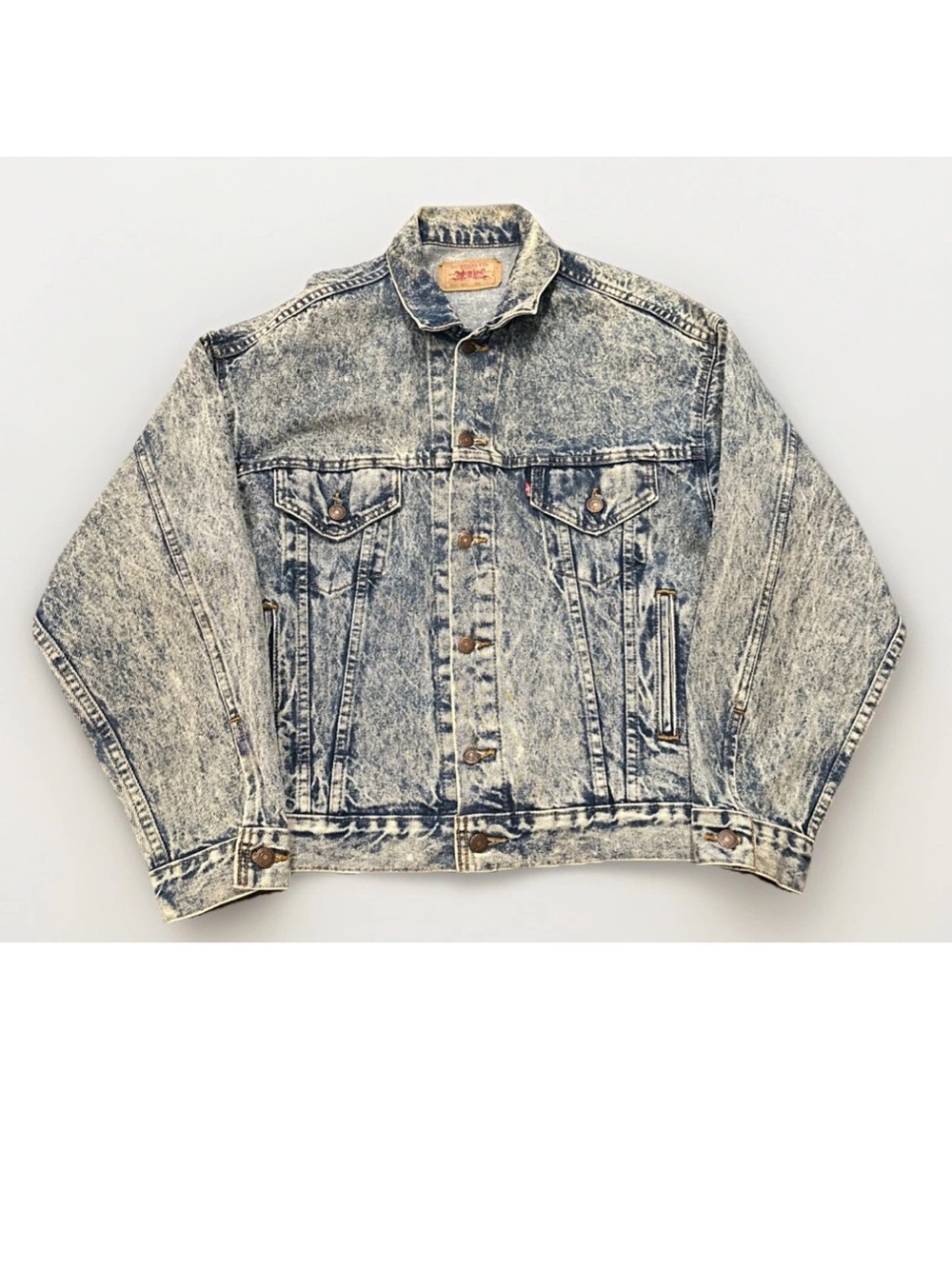 Vintage 80's Levi’s Type III Acid Wash Denim Jacket 70507-0219 USA Made Size L